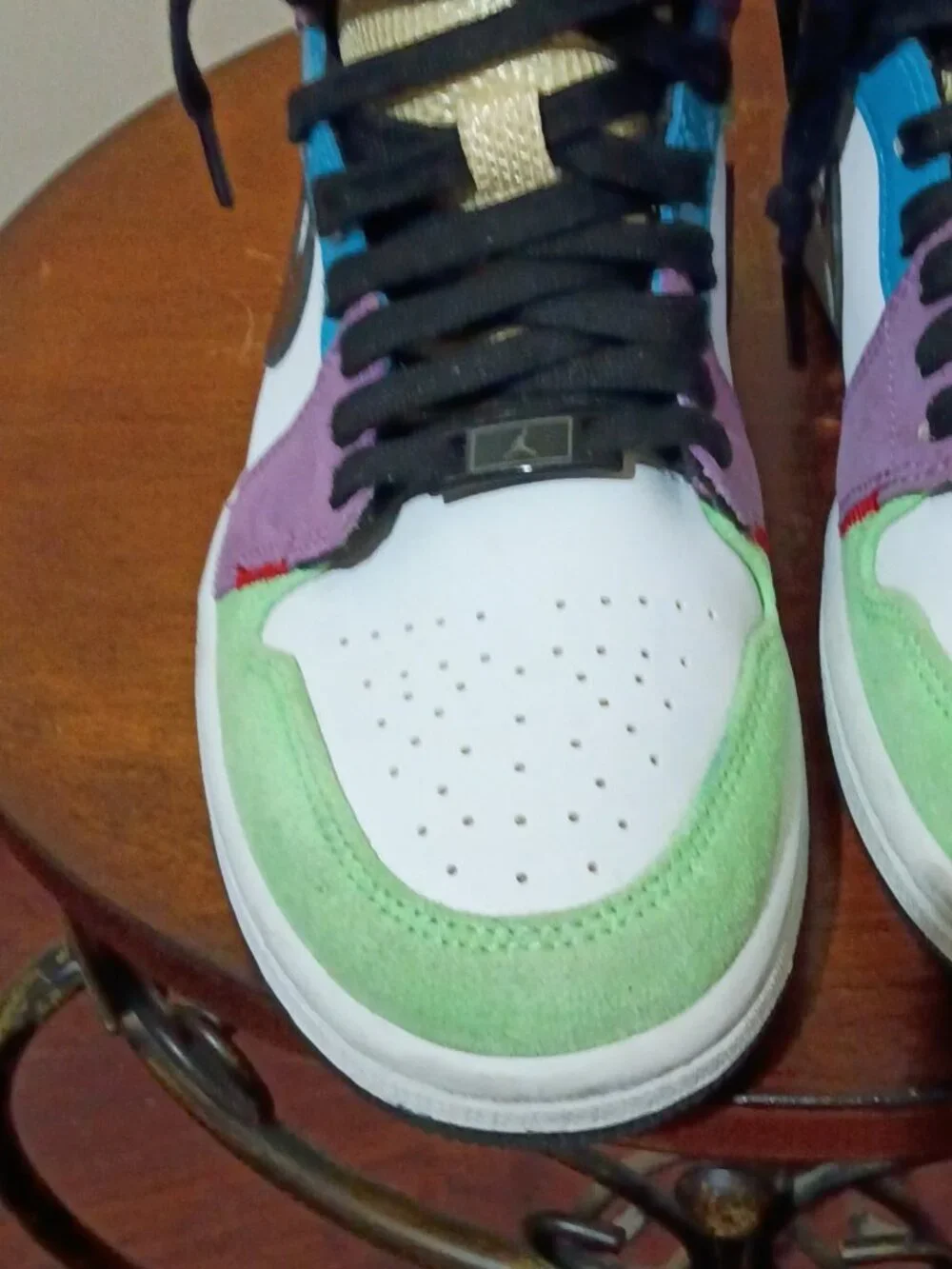 Nike Air Jordan 1 Mid SE Shoes Womens Size 7.5 Lightbulb Multicolor CW1140-100 - Picture 7 of 13